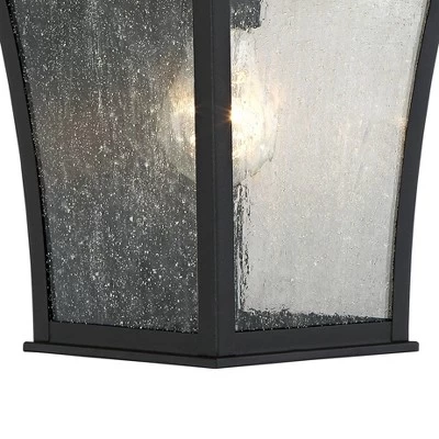John Timberland Mosconi Rustic Outdoor Wall Lights Fixture Set Of 2 Textured Black 15" Clear Seedy Glass For Post Exterior Barn Deck House Porch Yard 5 John Timberland Mosconi Rustic Outdoor Wall Lights Fixture Set Of 2 Textured Black 15" Clear Seedy Glass For Post Exterior Barn Deck House Porch Yard - Image 3