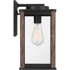 John Timberland Wordsworth Field Rustic Farmhouse Outdoor Wall Light Fixture Dark Bronze Wood Grain 14 1/4" Clear Glass Panels For Post Exterior Deck -John Timberland GUEST 2d0da7a3 4dc9 4fc0 83f8 de8afc7560cc