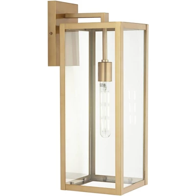 John Timberland Titan Modern Outdoor Wall Light Fixture Soft Gold 20 1/4" Clear Glass For Post Exterior Barn Deck House Porch Yard Posts Patio Home 7 John Timberland Titan Modern Outdoor Wall Light Fixture Soft Gold 20 1/4" Clear Glass For Post Exterior Barn Deck House Porch Yard Posts Patio Home - Image 5