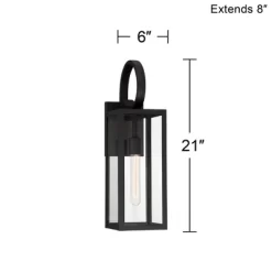 John Timberland Modern Outdoor Wall Light Fixture Deep Black 21" Clear Glass For Post Exterior Barn Deck House Porch Yard Patio -John Timberland GUEST 2e32ccb2 5abe 41d9 81dd c67aebb2b6f4