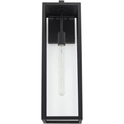 John Timberland Modern Industrial Outdoor Wall Light Fixture Mystic Black 27" Clear Glass Panels For Exterior Barn Deck House Porch Yard Patio Garage -John Timberland GUEST 3158d58b 20cc 407b b08b decadabb5c44