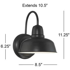John Timberland Urban Barn Rustic Industrial Farmhouse Outdoor Wall Light Fixture Black Gooseneck Arm 11 1/4" For Post Exterior Barn Deck House Porch -John Timberland GUEST 31edfe0d 30ba 4b63 99d1 ee2ba69c265b