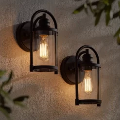 John Timberland Rustic Farmhouse Outdoor Wall Light Fixtures Set Of 2 Black 10 1/4" Clear Glass For Exterior Barn Deck House Porch Yard Patio Outside 12 John Timberland Rustic Farmhouse Outdoor Wall Light Fixtures Set Of 2 Black 10 1/4" Clear Glass For Exterior Barn Deck House Porch Yard Patio Outside -John Timberland GUEST 33c1594c c33f 4ad8 bcb3 6f9435a8a0c3