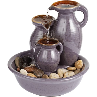 John Timberland Triple Jug Rustic Zen Cascading Indoor Tabletop Water Fountain 9" For Table Office Desk Home Bedroom House Living Room Relaxation 4 John Timberland Triple Jug Rustic Zen Cascading Indoor Tabletop Water Fountain 9" For Table Office Desk Home Bedroom House Living Room Relaxation - Image 2