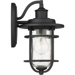 John Timberland Markham Modern Nautical Outdoor Wall Light Fixtures Set Of 2 Textured Black 10 1/2" Clear Seedy Glass For Post Exterior Barn Deck Home -John Timberland GUEST 35f2c82a edbc 4860 8a4a f1285fbf98c9