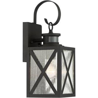 John Timberland Vintage Outdoor Wall Light Fixtures Set Of 2 Textured Black 14 1/2" Dusk To Dawn Motion Sensor For Exterior House 7 John Timberland Vintage Outdoor Wall Light Fixtures Set Of 2 Textured Black 14 1/2" Dusk To Dawn Motion Sensor For Exterior House - Image 5