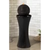 John Timberland Dark Sphere Modern Zen Bubbler Pillar Outdoor Floor Water Fountain With LED Light 30" For Yard Garden Patio Home Deck Porch Exterior -John Timberland GUEST 3703e1fc 6c08 4e89 945b a3f9c449b314
