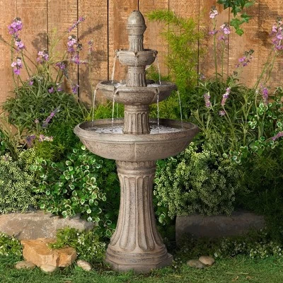 John Timberland Farron Rustic 3 Tier Basin Outdoor Floor Water Fountain With LED Light 46" For Yard Garden Patio Home Deck Porch Exterior Balcony Roof 3 John Timberland Farron Rustic 3 Tier Basin Outdoor Floor Water Fountain With LED Light 46" For Yard Garden Patio Home Deck Porch Exterior Balcony Roof