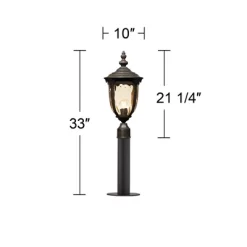 John Timberland Outdoor Post Light Fixture LED Veranda Bronze 33" Clear Hammered Glass For Exterior House Porch Patio Garden Yard -John Timberland GUEST 38c7aa0f d5a7 4c96 9e4a 238cb5d2b93f