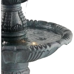 John Timberland Hampton Rustic 4 Tier Cascading Outdoor Floor Water Fountain With LED Light 56 3/4" For Yard Garden Patio Deck Porch Exterior Balcony -John Timberland GUEST 38d91884 6a01 4bd2 9b09 9756b30280df