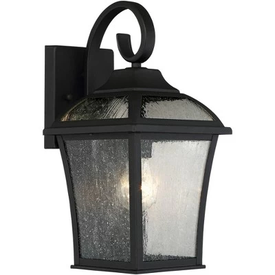 John Timberland Mosconi Rustic Outdoor Wall Lights Fixture Set Of 2 Textured Black 15" Clear Seedy Glass For Post Exterior Barn Deck House Porch Yard 7 John Timberland Mosconi Rustic Outdoor Wall Lights Fixture Set Of 2 Textured Black 15" Clear Seedy Glass For Post Exterior Barn Deck House Porch Yard - Image 5