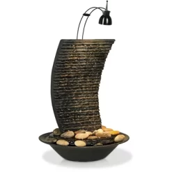 John Timberland Water Ripple Japanese Zen Waterfall Ripple Indoor Tabletop Fountain With Light 17 1/4" For Table Office Desk Home Bedroom Living Room -John Timberland GUEST 39e512ed 21f2 476e 9fff 282843f89458