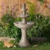 John Timberland Louvre Rustic 3 Tier Cascading Outdoor Floor Water Fountain With LED Light 44" For Yard Garden Patio Home Deck Porch Exterior Balcony -John Timberland GUEST 3a10e227 2300 4547 9a99 551628eb2292