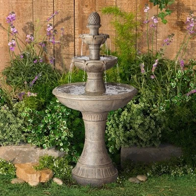 John Timberland Louvre Rustic 3 Tier Cascading Outdoor Floor Water Fountain With LED Light 44" For Yard Garden Patio Home Deck Porch Exterior Balcony 3 John Timberland Louvre Rustic 3 Tier Cascading Outdoor Floor Water Fountain With LED Light 44" For Yard Garden Patio Home Deck Porch Exterior Balcony