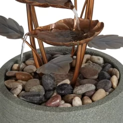 John Timberland Leonisis Rustic Cascading Leaves Outdoor Floor Water Fountain 38 1/2" For Yard Garden Patio Home Deck Lawn Porch House -John Timberland GUEST 3b3a1a39 b154 4306 b3d0 68dcaf3ff79f