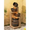 John Timberland Stoneware Bowl And Jar Rustic Cascading Outdoor Floor Water Fountain With LED Light 46" For Yard Garden Patio Home Deck Porch Exterior -John Timberland GUEST 3c2c5525 0144 4e5b 8574 354267c89000