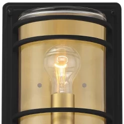John Timberland Habitat Modern Industrial Outdoor Wall Light Fixture Black Brass 11" Clear Glass For Post Exterior Barn Deck House Porch Yard Patio -John Timberland GUEST 3c2f7808 9c17 4a4f 85db 6b69dab40a66