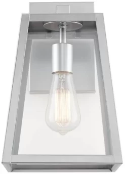 John Timberland Arrington Modern Outdoor Wall Light Fixture Silver Steel 13" Clear Glass For Post Exterior Barn Deck House Porch Yard Posts Patio Home -John Timberland GUEST 3c9d6413 ae76 41ae 8198 70b9142ae534 1