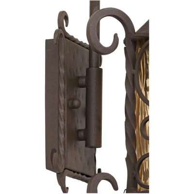 John Timberland Casa Seville Vintage Rustic Outdoor Wall Light Fixture Dark Walnut Scroll 13 1/4" Champagne Hammered Glass For Post Exterior Barn Deck 5 John Timberland Casa Seville Vintage Rustic Outdoor Wall Light Fixture Dark Walnut Scroll 13 1/4" Champagne Hammered Glass For Post Exterior Barn Deck - Image 3