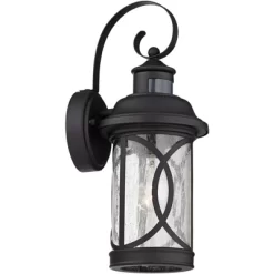 John Timberland Capistrano Mission Outdoor Wall Light Fixtures Set Of 2 Black Dusk To Dawn Motion Sensor 15 3/4" Clear Seeded Glass For Post Exterior -John Timberland GUEST 3ce9768d b810 4c3c b5ea 4a3ac25d75ff