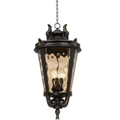 John Timberland Casa Marseille Vintage Rustic Outdoor Hanging Light Veranda Bronze 30" Champagne Hammered Glass Damp Rated For Post Exterior Barn -John Timberland GUEST 402394aa b9f7 49e1 a10e 251b625ec959