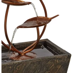 John Timberland Ashton Curved Leaves Modern Cascading Outdoor Floor Water Fountain 41" For Yard Garden Patio Home Deck Porch House Exterior Balcony -John Timberland GUEST 4166ce58 5051 4240 8d14 1e5db8473e20