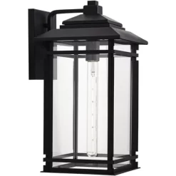 John Timberland North House Mission Outdoor Wall Light Fixture Matte Black Metal 19" Clear Glass For Post Exterior Barn Deck House Porch Yard Patio -John Timberland GUEST 426d4364 2a2d 40f1 bc10 2dc6d72919c0