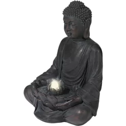 John Timberland Meditating Buddha Zen Bubbler Outdoor Water Fountain With LED Light 24" For Yard Garden Patio Home Deck Porch House Meditation Decor -John Timberland GUEST 4294258b aa5d 414b 90ad 03c056744664