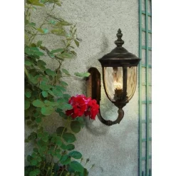 John Timberland Bellagio Vintage Rustic Outdoor Wall Light Fixture Veranda Bronze Upbridge 21" Hammered Glass Sconce For Post Exterior Barn Deck House -John Timberland GUEST 4295136a 3f37 4c3e 8dad ab762fbc0153