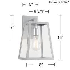 John Timberland Arrington Modern Outdoor Wall Light Fixtures Set Of 2 Silver Metal 13" Clear Glass For Post Exterior Barn Deck House Porch Yard Posts -John Timberland GUEST 43c89a2f 91d1 4f5f 982b 283daf80f9b5