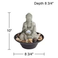 John Timberland Zen Buddha Indoor Tabletop Water Fountain With Light LED 10" High Sitting For Table Desk Office Relaxation -John Timberland GUEST 4437b17f d1c1 44a3 a63a 0e3492b9f939