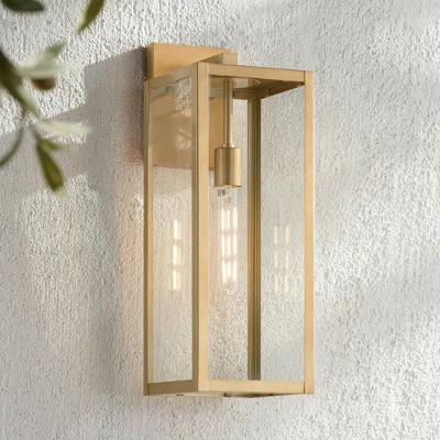 John Timberland Titan Modern Outdoor Wall Light Fixture Soft Gold 20 1/4" Clear Glass For Post Exterior Barn Deck House Porch Yard Posts Patio Home 3 John Timberland Titan Modern Outdoor Wall Light Fixture Soft Gold 20 1/4" Clear Glass For Post Exterior Barn Deck House Porch Yard Posts Patio Home