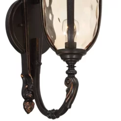 John Timberland Bellagio Vintage Rustic Outdoor Wall Light Fixture Veranda Bronze 26" Amber Hammered Glass For Post Exterior Barn Deck House Porch -John Timberland GUEST 458b7925 1fd6 4b60 92df a0604be31626