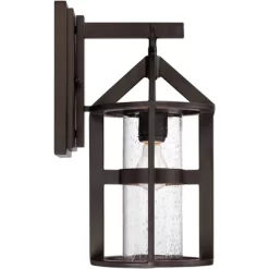 John Timberland Argentine Rustic Farmhouse Outdoor Wall Light Fixture Bronze 17" Clear Seedy Cylinder Glass For Post Exterior Barn Deck House Porch -John Timberland GUEST 467ba591 f5c3 4010 b500 75fdaf5bdd5c