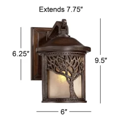 John Timberland Rustic Outdoor Wall Light Fixture Bronze 9 1/2" Tree Etched Glass Sconce For Exterior House Deck Patio Porch Lighting -John Timberland GUEST 47db4d78 4e02 43ab 9525 f52e12c48473
