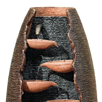 John Timberland Seven Cascade Rustic Outdoor Floor Water Fountain With LED Light 35" For Yard Garden Patio Home Deck Porch House Exterior Balcony 4 John Timberland Seven Cascade Rustic Outdoor Floor Water Fountain With LED Light 35" For Yard Garden Patio Home Deck Porch House Exterior Balcony - Image 2