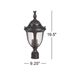 John Timberland Traditional Outdoor Post Light Fixture LED Bronze 35 1/2" Seeded Glass For Exterior Garden Yard Driveway Walkway -John Timberland GUEST 4a12bcc4 d4a0 46a9 b114 4629a97619c8