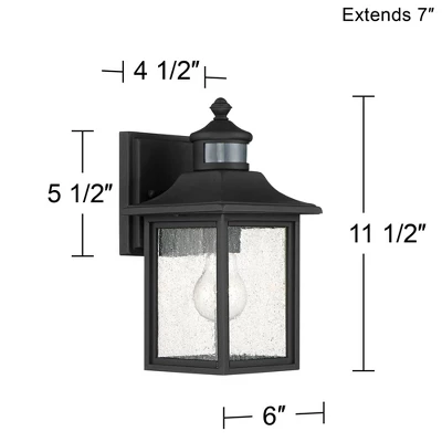John Timberland Moray Bay Mission Outdoor Wall Light Fixture Black Motion Sensor Dusk To Dawn 11 1/2" Seedy Glass For Post Exterior Barn Deck House 9 John Timberland Moray Bay Mission Outdoor Wall Light Fixture Black Motion Sensor Dusk To Dawn 11 1/2" Seedy Glass For Post Exterior Barn Deck House - Image 7