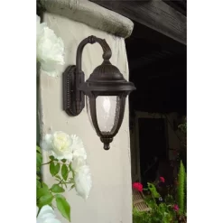 John Timberland Casa Sierra Rustic Vintage Outdoor Wall Light Fixture Bronze Downbridge 18 1/2" Clear Seedy Glass For Post Exterior Barn Deck House -John Timberland GUEST 4bbde642 899f 4b34 bf3e 145e54e4db7b