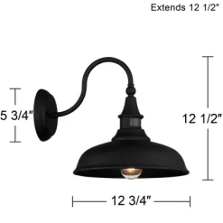 John Timberland Gough Rustic Industrial Wall Light Fixture Set Of 2 Texturized Black Dusk To Dawn Motion Sensor 12 1/2" For Post Exterior Barn Deck -John Timberland GUEST 4d2f32dd b2c1 49a4 96be ba4697d8069c