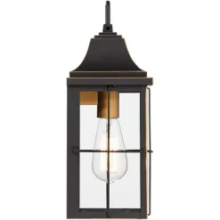 John Timberland Sunderland Rustic Mission Outdoor Wall Light Fixture Black Gold 15" Clear Glass For Post Exterior Barn Deck House Porch Yard Patio -John Timberland GUEST 4e0f04ef 5374 4694 926c 780553b328ee