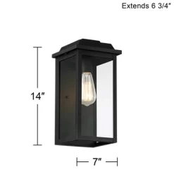John Timberland Eastcrest Modern Outdoor Wall Light Fixture Textured Black 14" Clear Glass Panels For Post Exterior Barn Deck House Porch Yard Patio -John Timberland GUEST 4edfd450 2cf1 4065 93e9 d8d8668d839a
