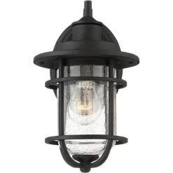 John Timberland Markham Modern Nautical Outdoor Wall Light Fixtures Set Of 2 Textured Black 10 1/2" Clear Seedy Glass For Post Exterior Barn Deck Home -John Timberland GUEST 4fc019b8 31c4 453e b3d3 7879e05c63e2