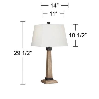 John Timberland Buchan Rustic Farmhouse Table Lamps 29 1/2" Tall Set Of 2 Faux Wood Oatmeal Square Shade For Bedroom Living Room Bedside Nightstand 8 John Timberland Buchan Rustic Farmhouse Table Lamps 29 1/2" Tall Set Of 2 Faux Wood Oatmeal Square Shade For Bedroom Living Room Bedside Nightstand - Image 6