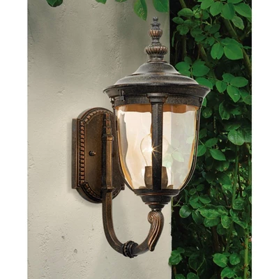 John Timberland Bellagio Vintage Rustic Outdoor Wall Light Fixture Veranda Bronze Upbridge 16 1/2" Champagne Glass For Post Exterior Barn Deck House 3 John Timberland Bellagio Vintage Rustic Outdoor Wall Light Fixture Veranda Bronze Upbridge 16 1/2" Champagne Glass For Post Exterior Barn Deck House