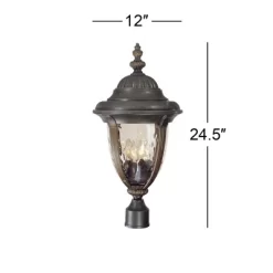 John Timberland Bellagio Rustic Farmhouse Outdoor Post Light Fixture Veranda Bronze 24 1/2" Champagne Hammered Glass For Exterior Barn Deck House Home 8 John Timberland Bellagio Rustic Farmhouse Outdoor Post Light Fixture Veranda Bronze 24 1/2" Champagne Hammered Glass For Exterior Barn Deck House Home -John Timberland GUEST 504eb73b 5870 47b9 a560 2b8a0b04ccdf