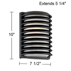 John Timberland Modern Industrial Outdoor Wall Light Fixture Black Grid 10" Frosted Glass For Post Exterior Barn Deck House Porch Yard Posts Patio -John Timberland GUEST 50d9cbe3 5a4a 4008 bfe1 3f0852beed6b