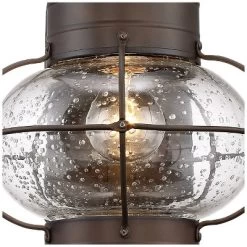 John Timberland Galt Rustic Outdoor Wall Light Fixture Oil Rubbed Bronze Motion Sensor Dusk To Dawn 19 3/4" Clear Seedy Glass For Post Exterior Barn -John Timberland GUEST 51b33d68 70c1 47f3 8103 e68929358cd9