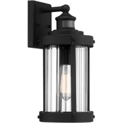 John Timberland Stan Industrial Outdoor Wall Light Fixtures Set Of 2 Textured Black Motion Sensor 15" Clear Glass For Exterior Barn -John Timberland GUEST 52b8e681 c749 4702 990c 4263be4681fb