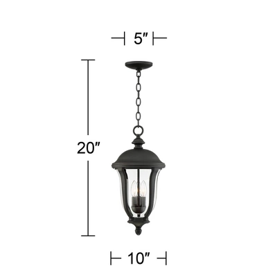 John Timberland Park Sienna Vintage Outdoor Hanging Light Black Metal 20" Clear Glass For Post Exterior Barn Deck House Porch Yard Patio Home Outside 7 John Timberland Park Sienna Vintage Outdoor Hanging Light Black Metal 20" Clear Glass For Post Exterior Barn Deck House Porch Yard Patio Home Outside - Image 5